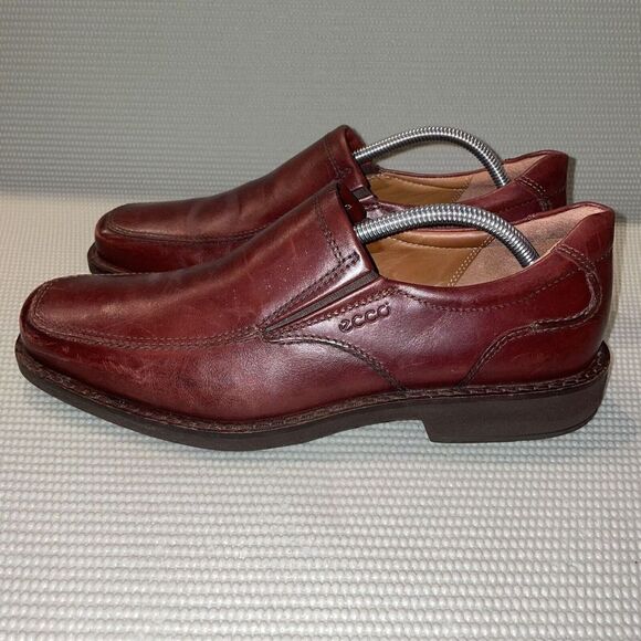Ecco Seattle Slip On Leather Loafer Shoes Rust Men’s Size EU 43 / US Size 9.5 - Picture 3 of 8